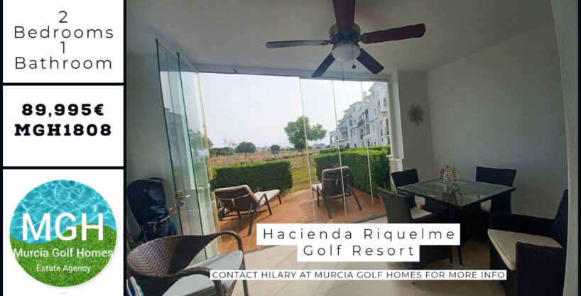 Golf views ground floor apartment on Hacienda Riquelme Golf Resort